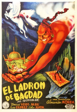 Cartel oficial en español de: El ladrón de Bagdad (1940)