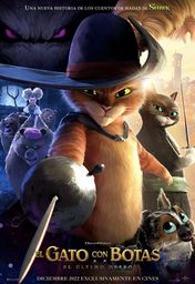 Cartel oficial en español de: El gato con botas: El último deseo