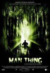 Cartel oficial en español de: Man-Thing. La naturaleza del miedo