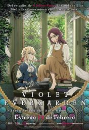 Cartel oficial en español de: Violet Evergarden: La eternidad y la muñeca de recuerdos automáticos