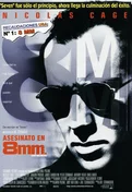 Cartel oficial en español de: Asesinato en 8mm. Cartel oficial en español de: Asesinato en 8mm.